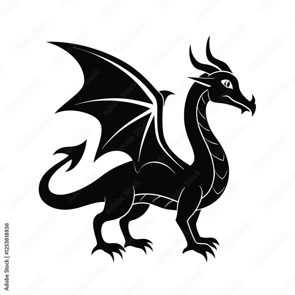 Naklejka premium a vector illustration of dragon.
