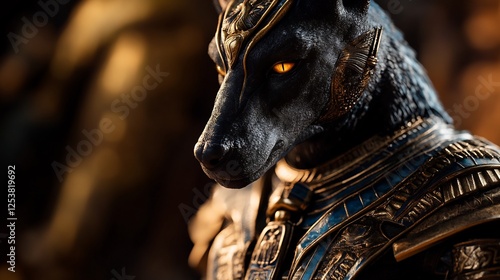 Anubis, Guardian of the Underworld: A Majestic Digital Portrait