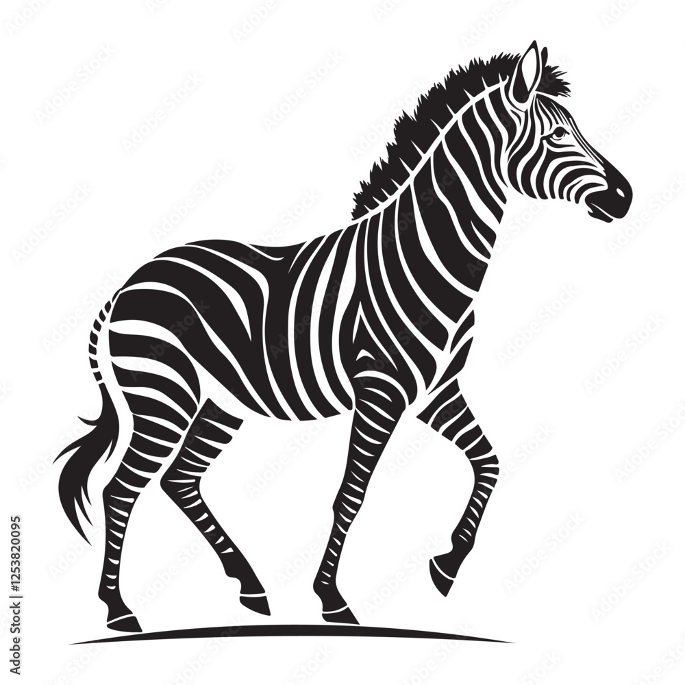 Wild Zebra Silhouette Black Vector Wild Zebra Silhouette Black Vector