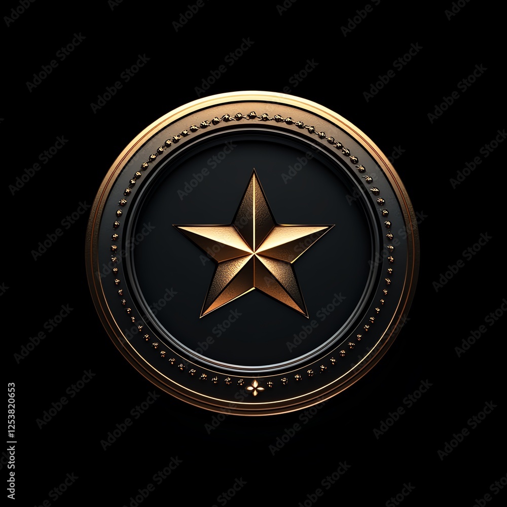 A golden star emblem set against a black background, symbolizing excellence and achievement. Perfect for awards, badges, or branding designs. A golden star emblem set against a black background, symbolizing excellence and achievement. Perfect for awards, badges, or branding designs.