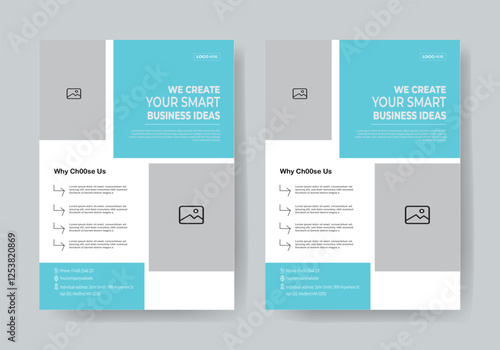BUSINESS FLYER TEMPLATE ONE COLOR DESIGN
