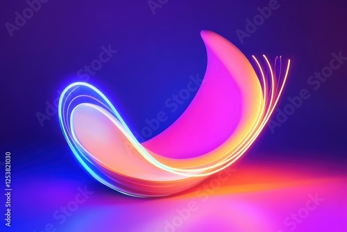An enchanting swirl of vibrant light and color, creating a harmonious flow that evokes feelings of joy, creativity, and dynamic movement in a modern art style.