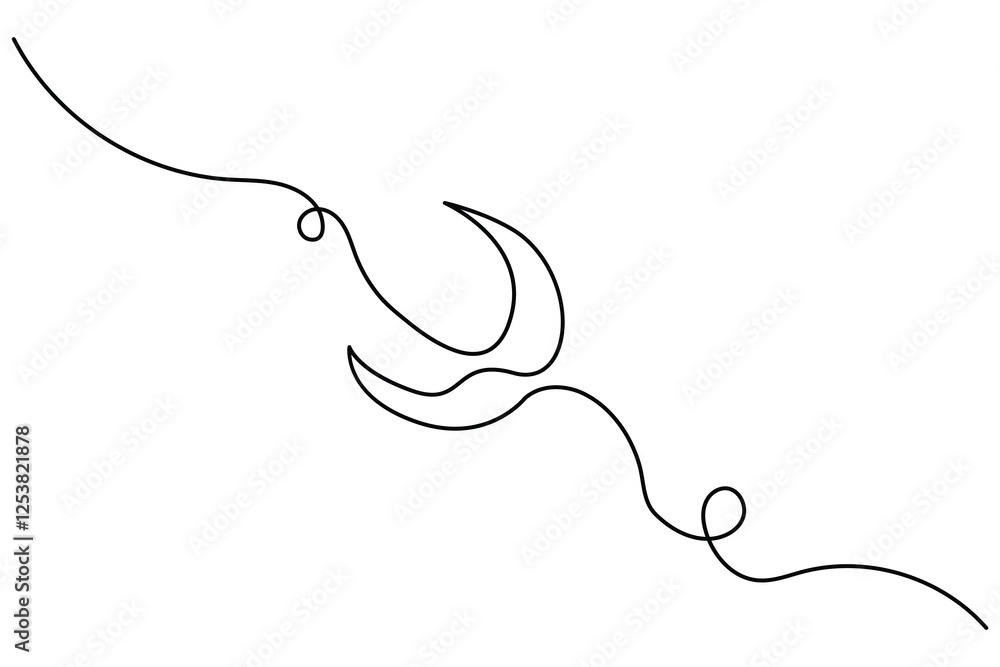 Moon continuous one line art drawing of isolated outline vector illustration Moon continuous one line art drawing of isolated outline vector illustration