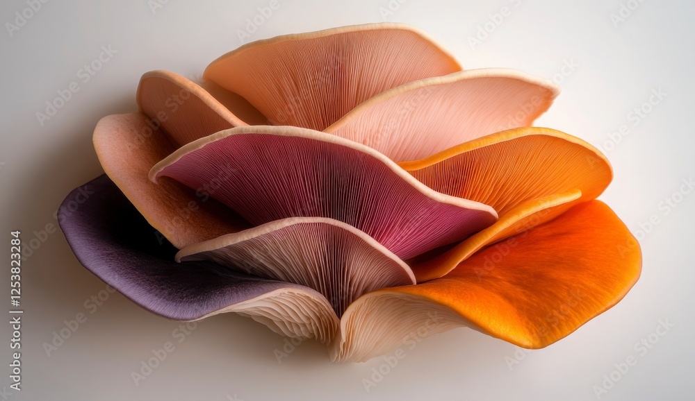 Vibrant and Artistic Mushroom Arrangement in Soft Pastel Colors Vibrant and Artistic Mushroom Arrangement in Soft Pastel Colors