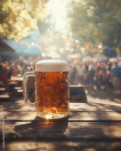 Festival Beer Celebration in Rustic Outdoor Setting photo