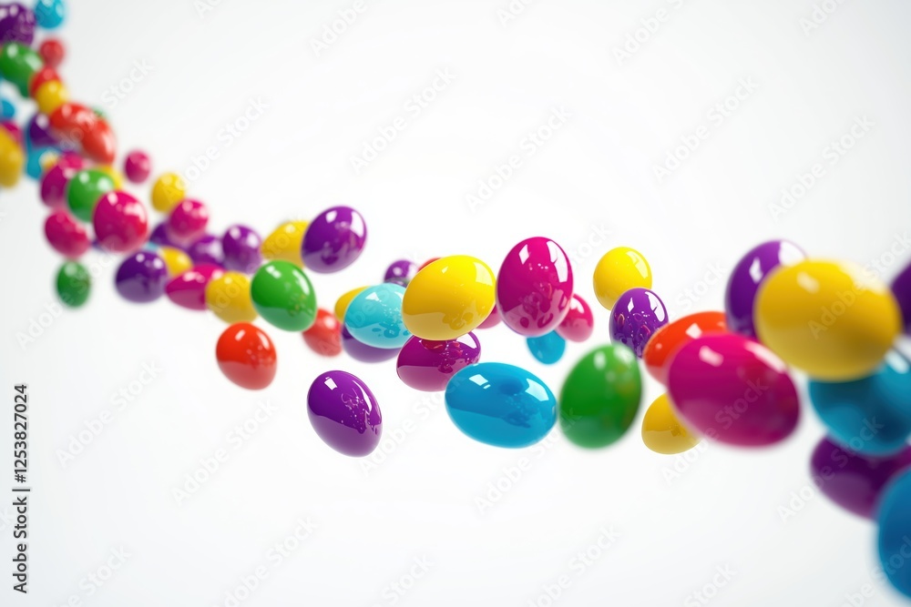 Creative Easter background featuring rolling colorful Easter eggs full of energy Creative Easter background featuring rolling colorful Easter eggs full of energy