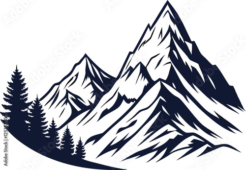 Mountain and eagle flying on sky vector image On a clean artboard