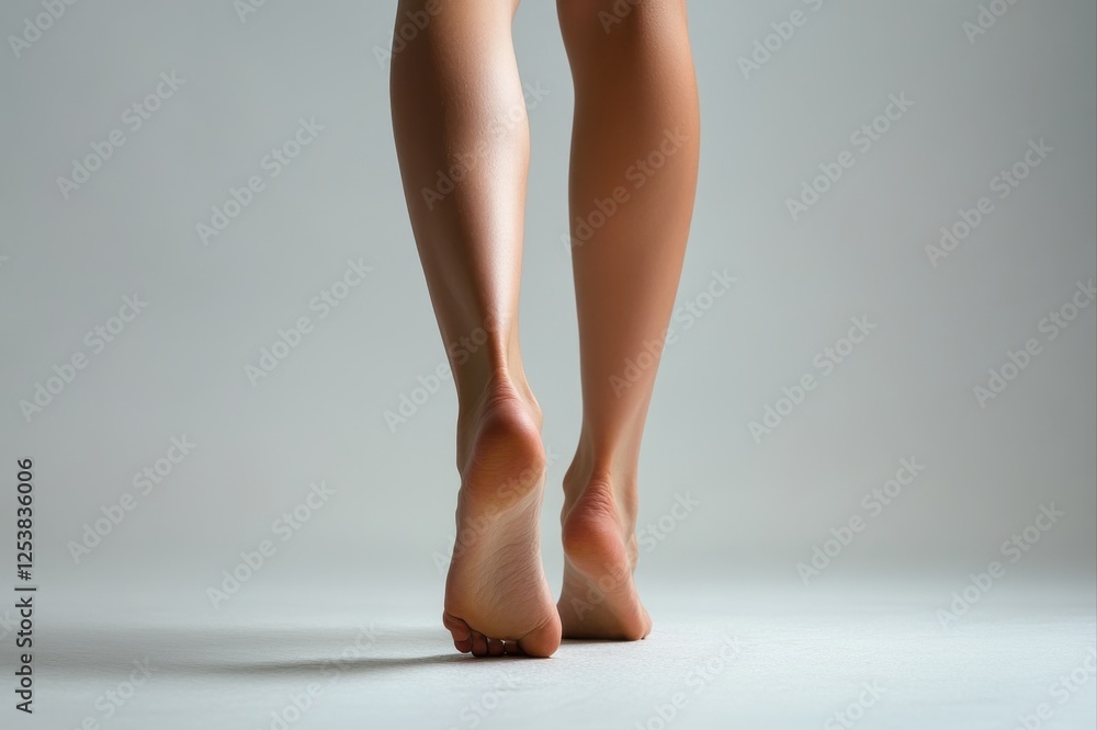 Graceful steps studio setting photography minimalist environment close-up view movement and elegance