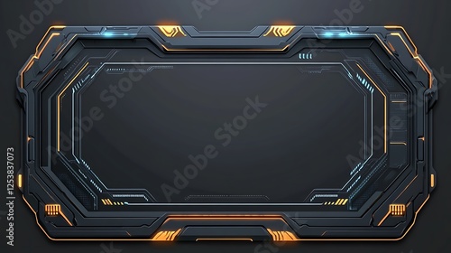 Wallpaper Mural Futuristic interface, dark screen, glowing frame, technology background, website banner Torontodigital.ca