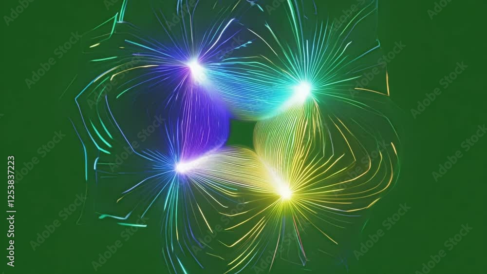 Luminous trails weaving together creating a captivating design. Green screen chromakey Luminous trails weaving together creating a captivating design. Green screen chromakey