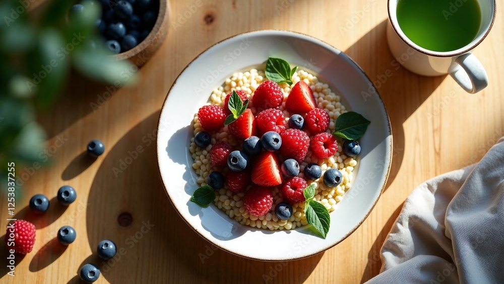 breakfast with muesli and berries breakfast with muesli and berries