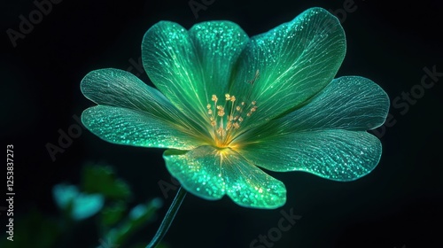 Vibrant emerald Saint Patrick's flower with delicate petal texture and natural glow q2,
