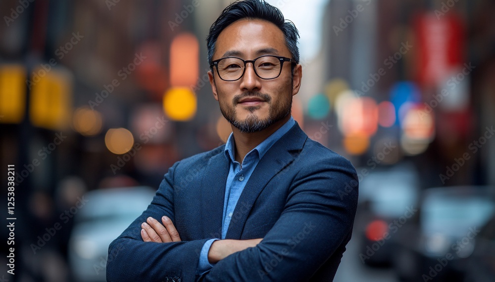 Fototapeta premium Confident Businessman In City Portrait