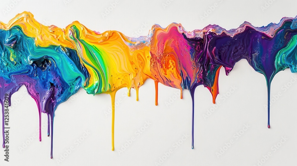 Naklejka premium Rainbow Paint Dripping Abstract Background for Creative Design Projects