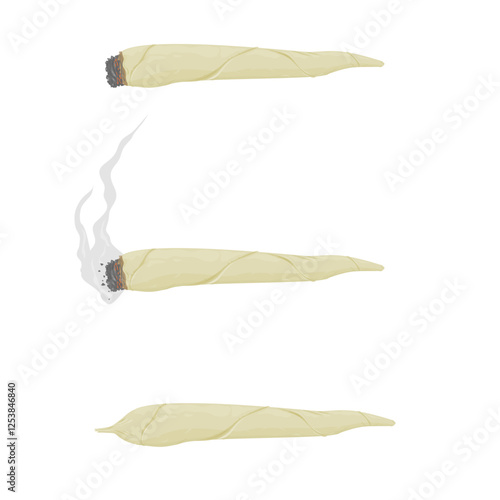 Smoking Cannabis Marijuana Joint Spliff - Icon Illustration Vector