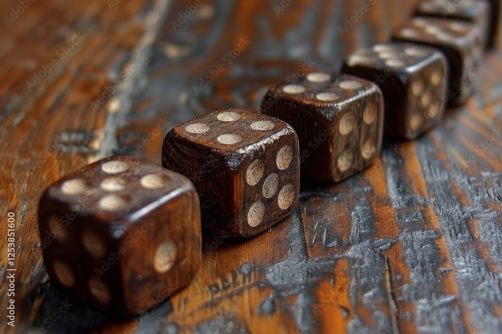 Close up view of wooden blocks toppling in a domino effect on a grey table surface