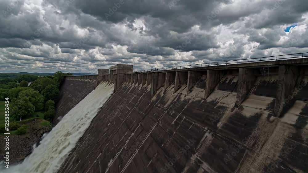 Floodwaters from Crumbling Dam in Action Floodwaters from Crumbling Dam in Action