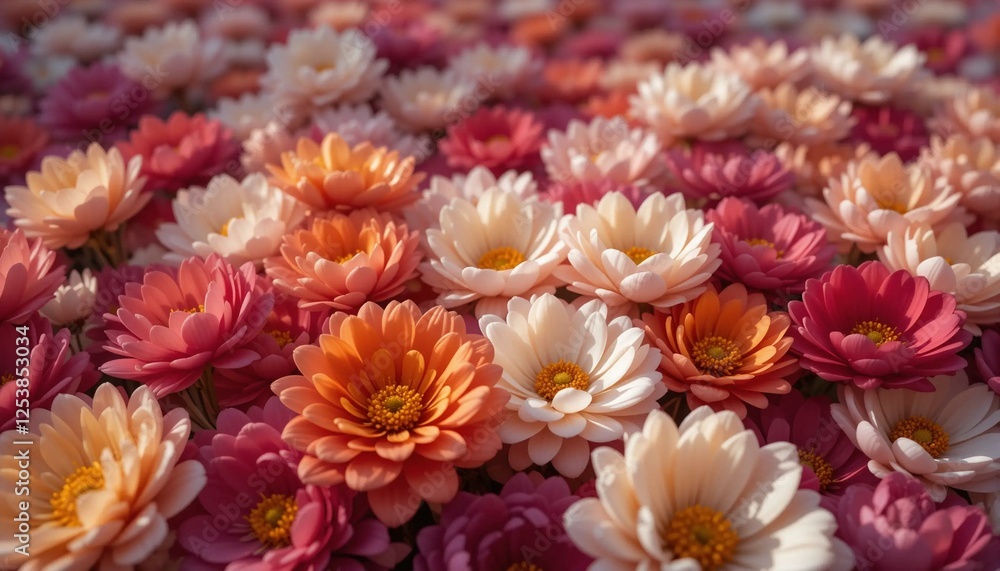 Vibrant Close-Up of a Blooming Flower Field Vibrant Close-Up of a Blooming Flower Field