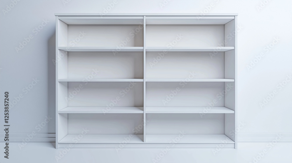 white wooden empty bookshelf with multiple compartments isolated on white background white wooden empty bookshelf with multiple compartments isolated on white background