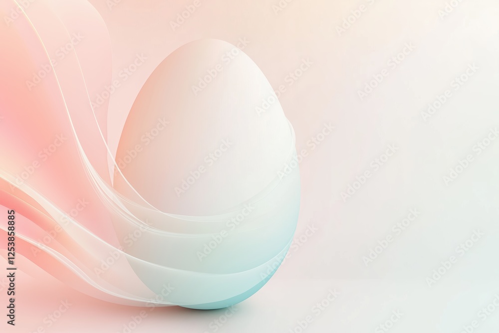 Fototapeta premium High-quality Easter flyer template with Easter egg and modern pastel accents