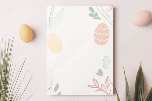Creative Easter Flyer Template with Egg, floral pattern, and ideal promotional layout