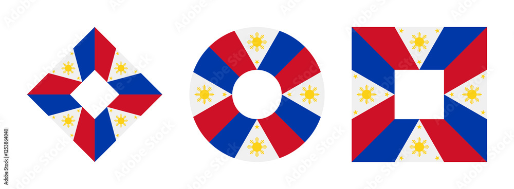 philippines flag icon set. vector illustration isolated on white background philippines flag icon set. vector illustration isolated on white background