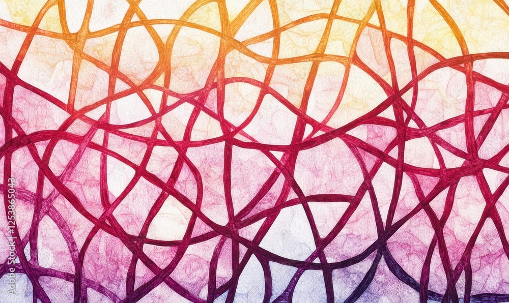 Fototapeta premium Abstract colorful lines, watercolor texture, gradient background, design element