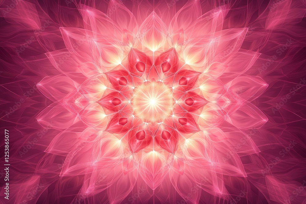 Pink and Red Abstract Flower Mandala - Spiritual and Healing Energy Art Pink and Red Abstract Flower Mandala - Spiritual and Healing Energy Art