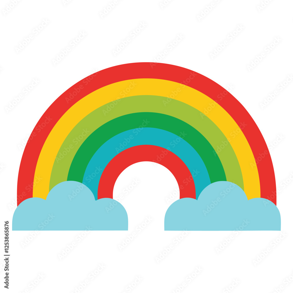 Rainbow on white background vector art illustration. Rainbow on white background vector art illustration.