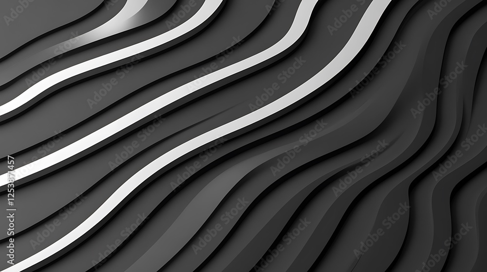 Obraz premium Abstract grey waves background