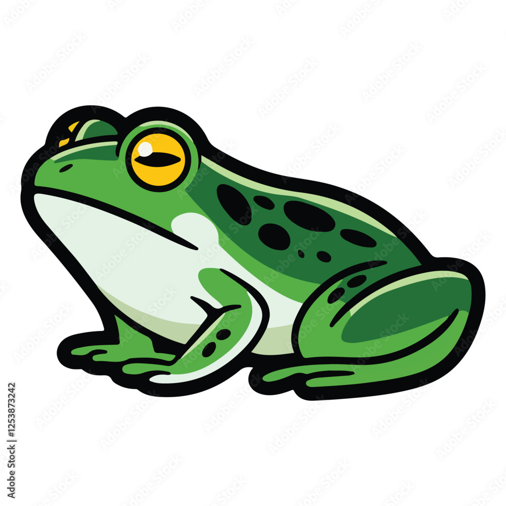 Fototapeta premium Cartoon frog vector isolated illustration