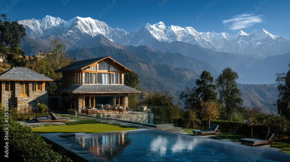 Obraz premium Luxury Retreat in the Mountains 
