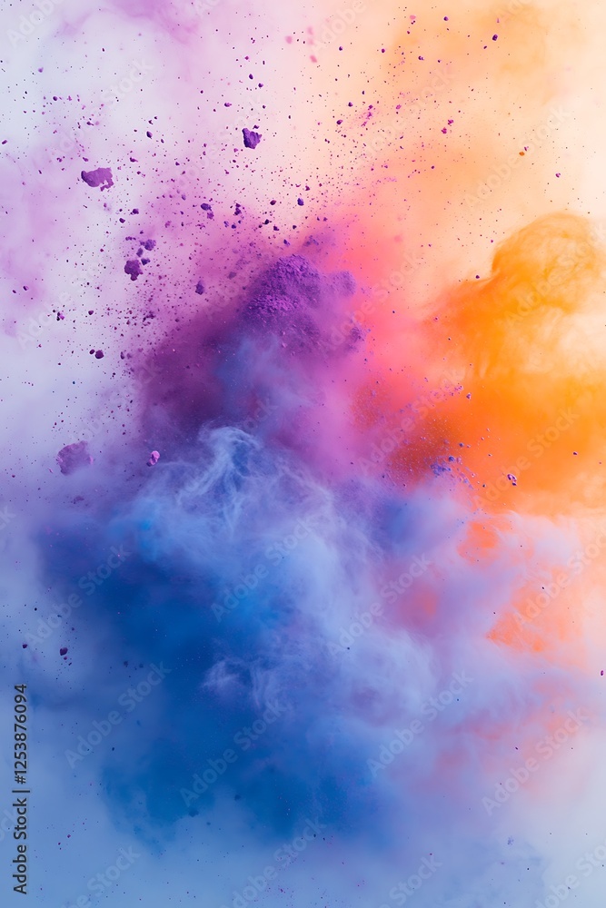 Obraz premium Powder cloud in air at holi celebration