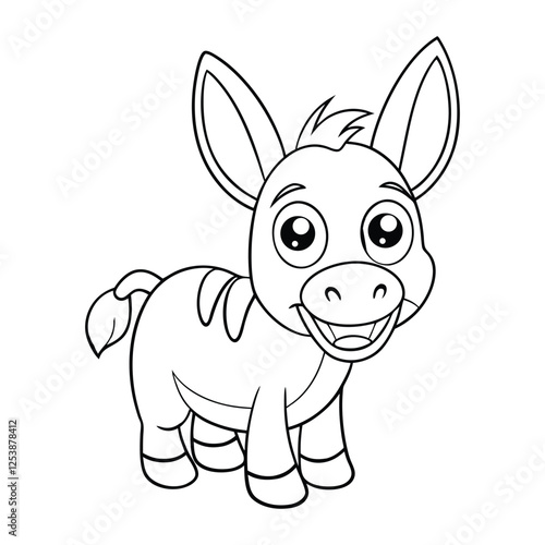 cute smiling donkey coloring pages Vector illustration for coloring books 