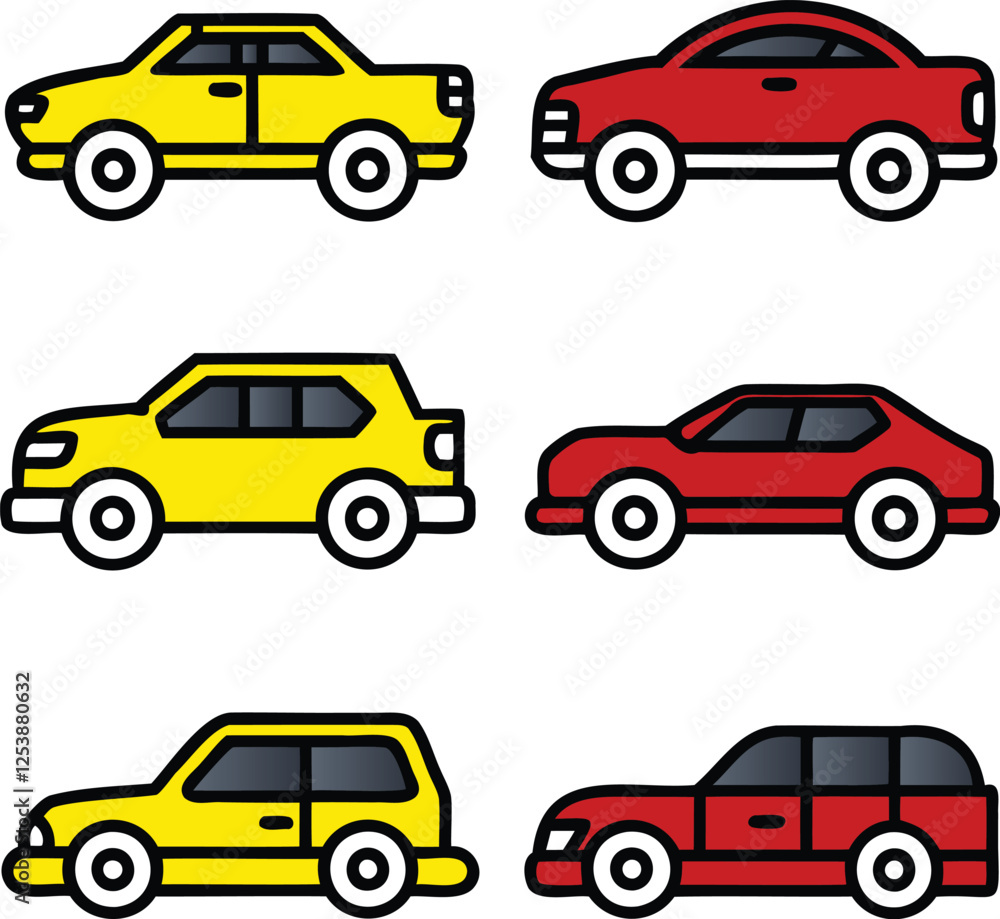 Fototapeta premium car icon set line art eps vector files