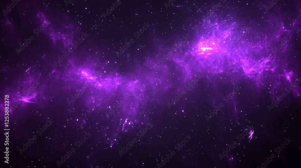 Naklejka premium Purple nebula, cosmic dust, space background (1)