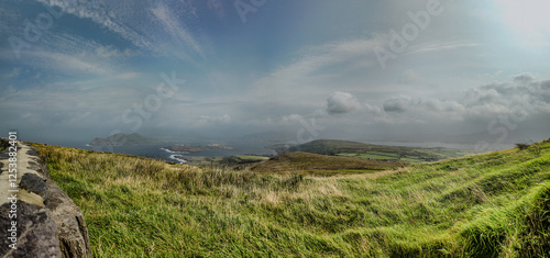 Panorama of the mountains in autumn, Kerry, Ireland