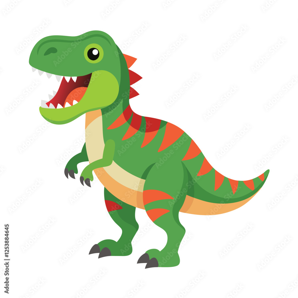 Fototapeta premium Tyrannosaurus Rex Toy Vector Illustration - Cartoon, Clipart & Line Art Design.eps
