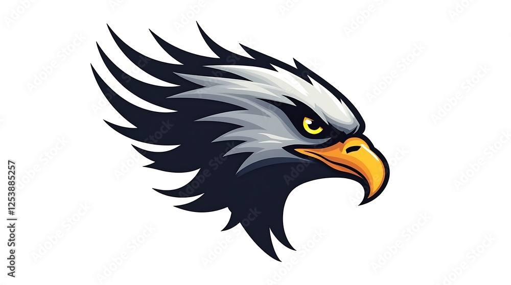 Fototapeta premium eagle head isolated on white