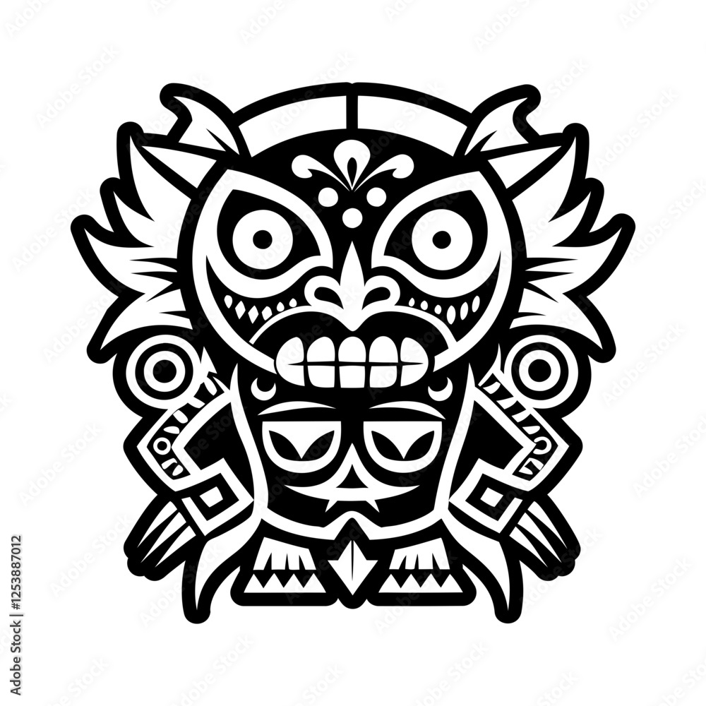 Obraz premium Taino god tattoo icon in glyph style