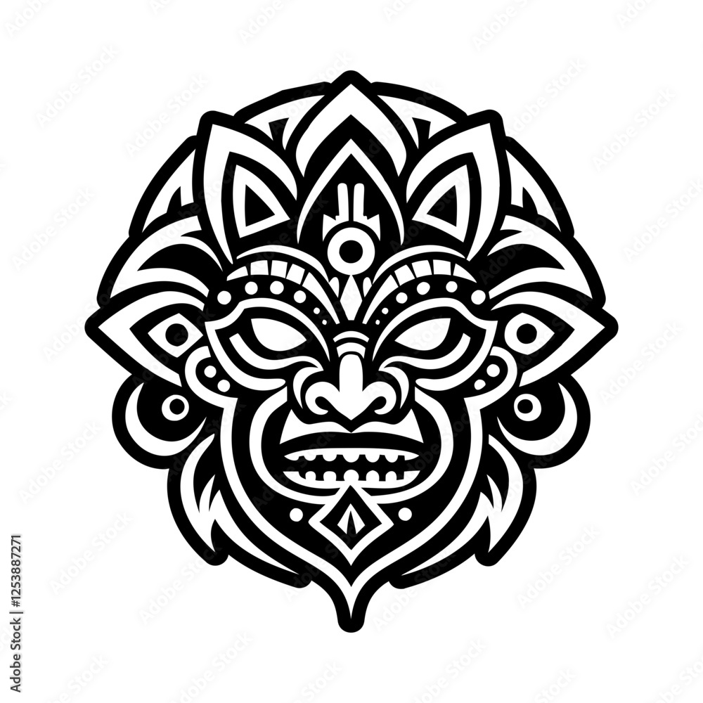Fototapeta premium Puerto culture mask, solid style icon