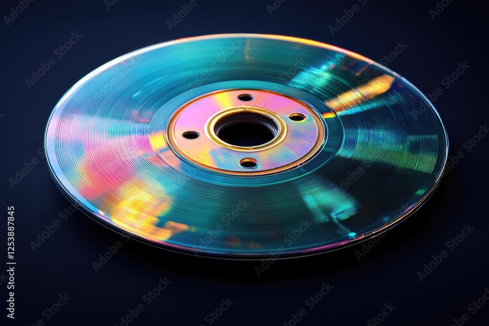 A shiny disc with a central opening A shiny disc with a central opening