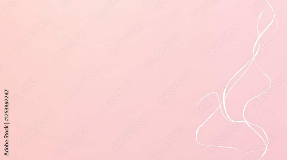 Pastel pink background with a single abstract white line drawing, with space for text. Pastel pink background with a single abstract white line drawing, with space for text.