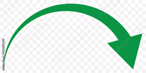 Long Green business growth curved arrow. Financial goal background template. Investment economy value concept. EPS 10.