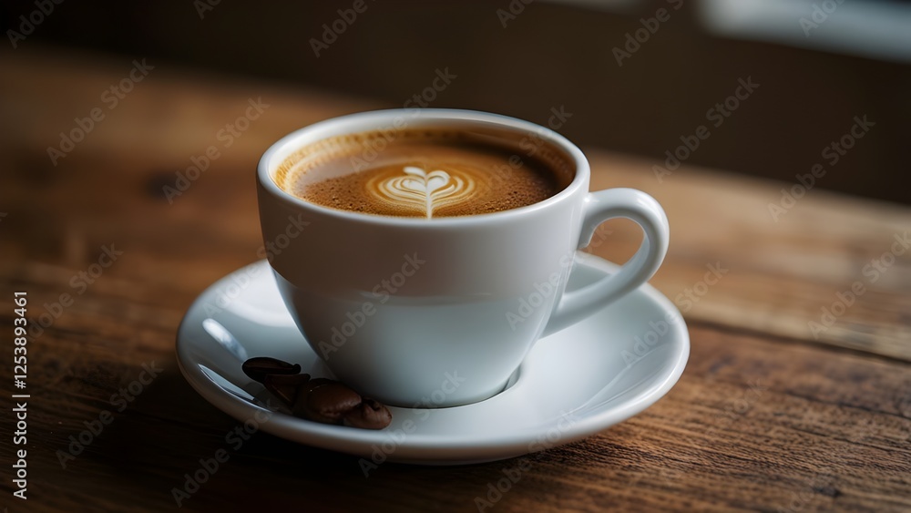 Freshly Brewed Espresso in a Cup Isolated Freshly Brewed Espresso in a Cup Isolated