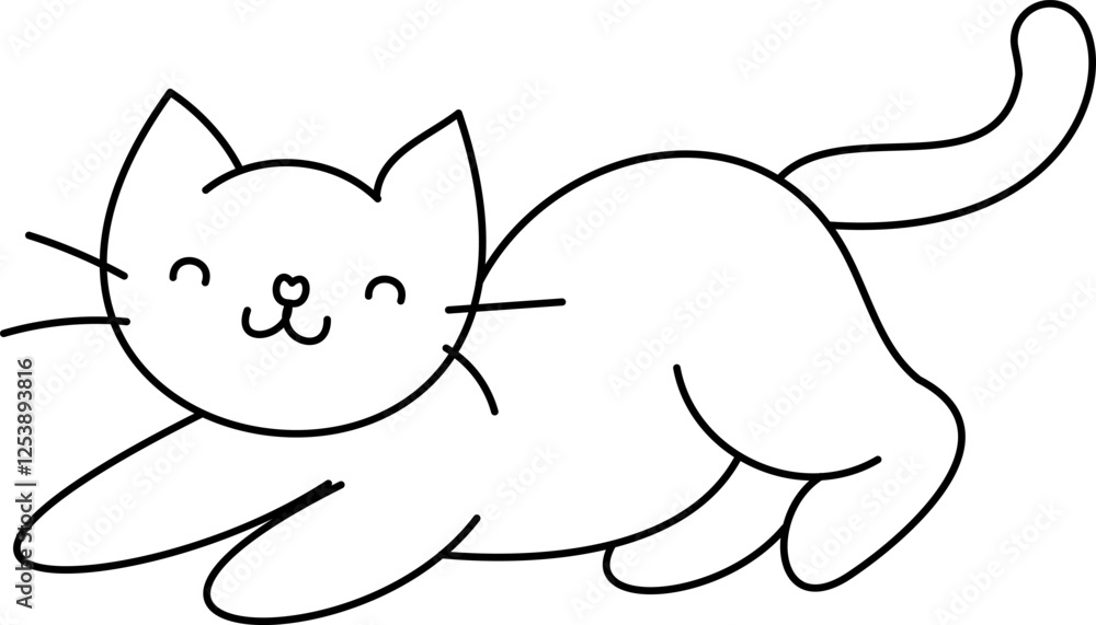 Cute Hand Drawn Doodle Cats Funny Kittens Collection - Simple funny cute doodle cats, line outline icons set in different poses and unusual interpretation vector illustration isolated on white. Cute Hand Drawn Doodle Cats Funny Kittens Collection - Simple funny cute doodle cats, line outline icons set in different poses and unusual interpretation vector illustration isolated on white.