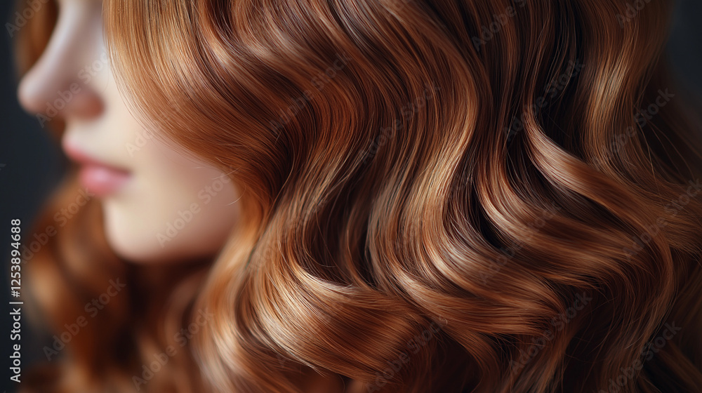 Fototapeta premium Girl with long and curly hair