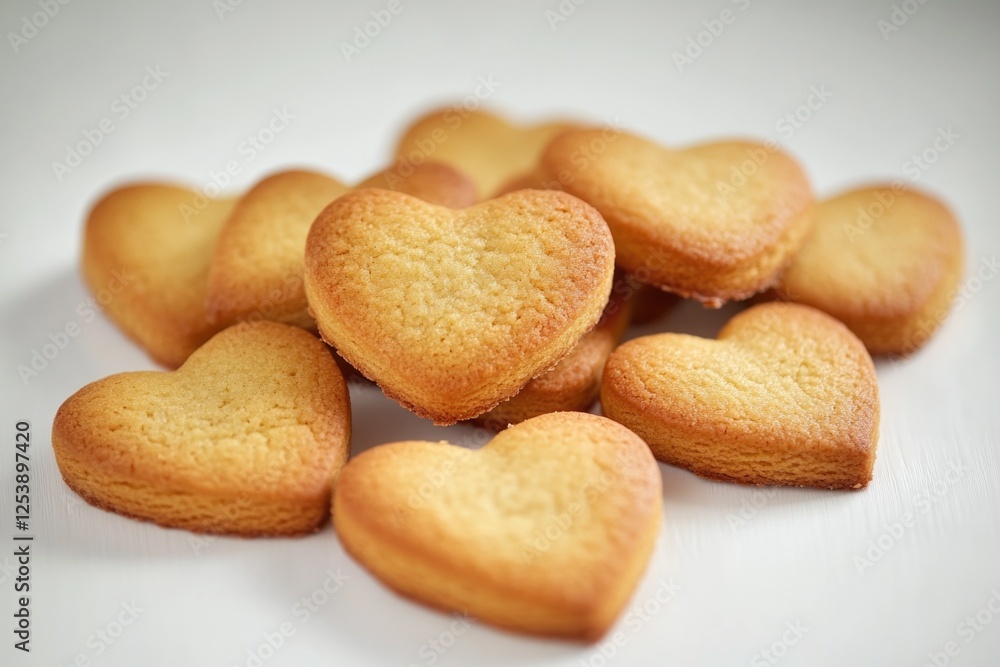 A plate filled with heart shaped cookies, perfect for special occasions A plate filled with heart shaped cookies, perfect for special occasions