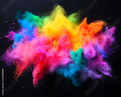 Wallpaper Mural Bright holi powder explosion with neon gradients Torontodigital.ca