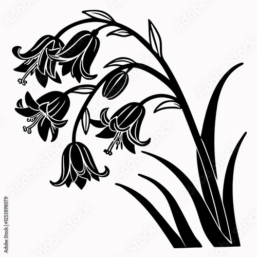 creative clean silhouette flower icon vector illustration	
